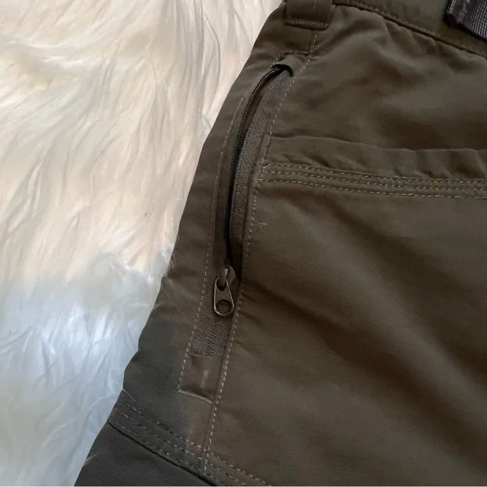 The North Face Cargo Shorts Men Size Small Olive Green Belted Hiking